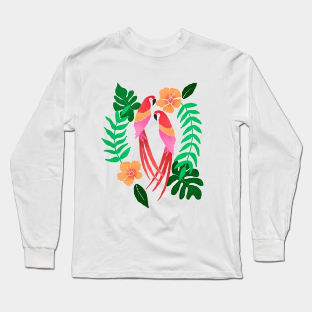 red and green parrots Long Sleeve T-Shirt by Home Cyn Home 